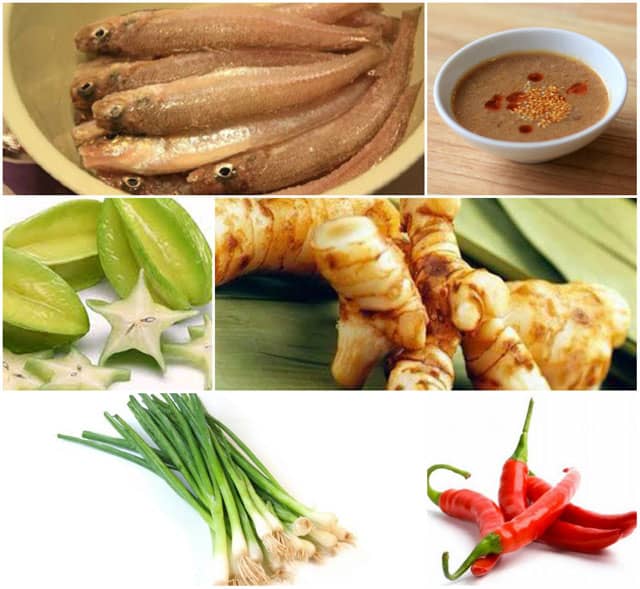 Nguyên liệu cơ bản để làm món cá bống kho tương.